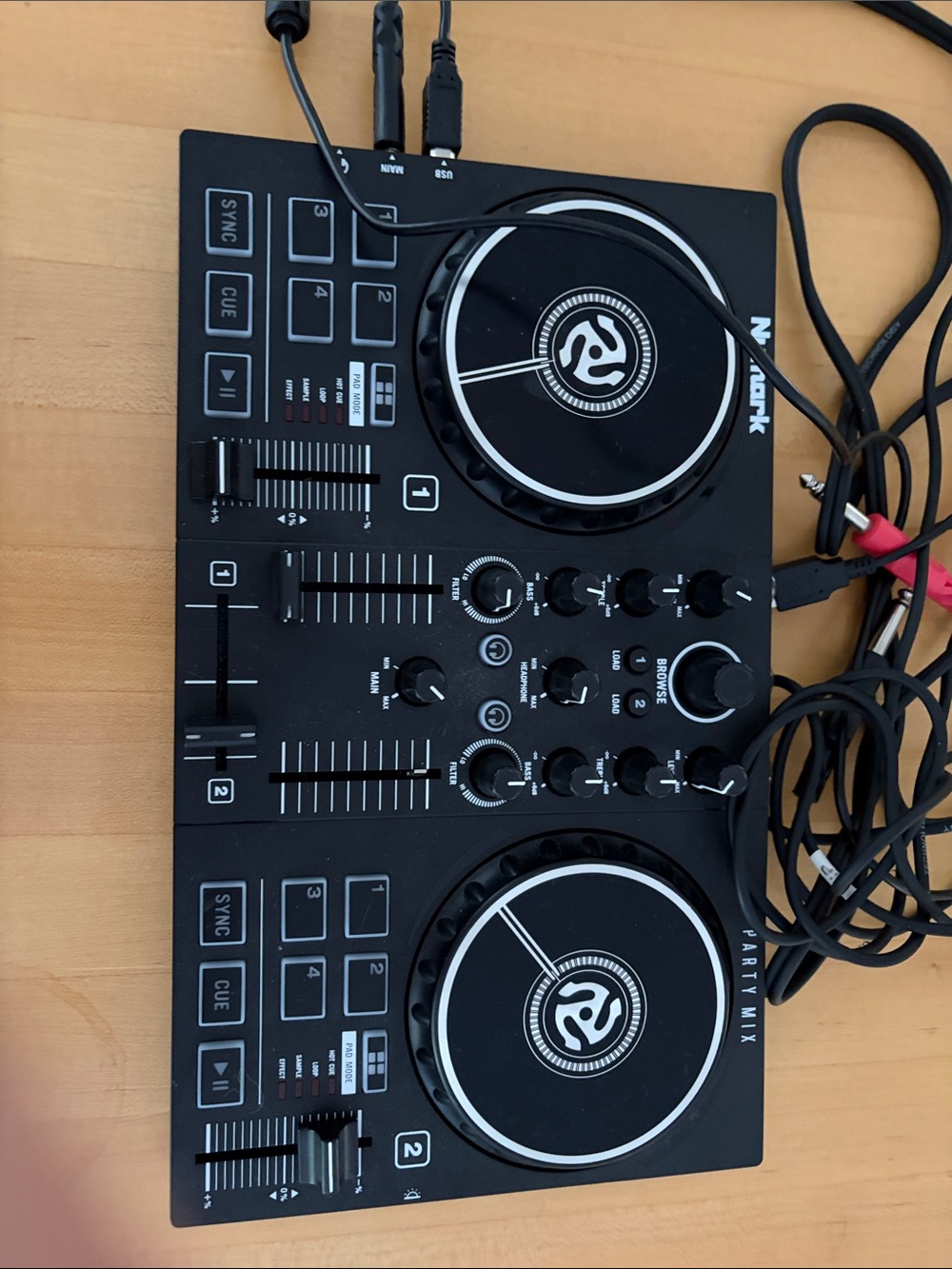 mark. Party Mix USB DJ Controller - Black